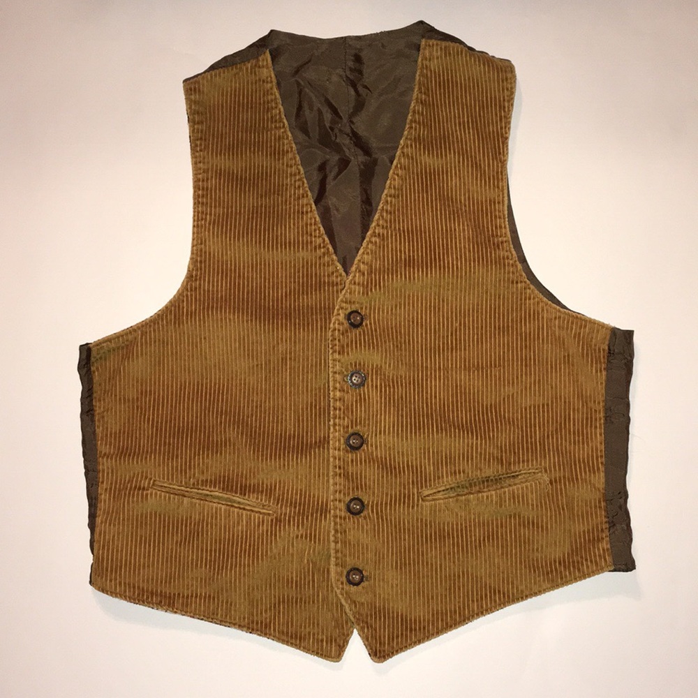 Woman’s reversible corduroy & plaid button up vest